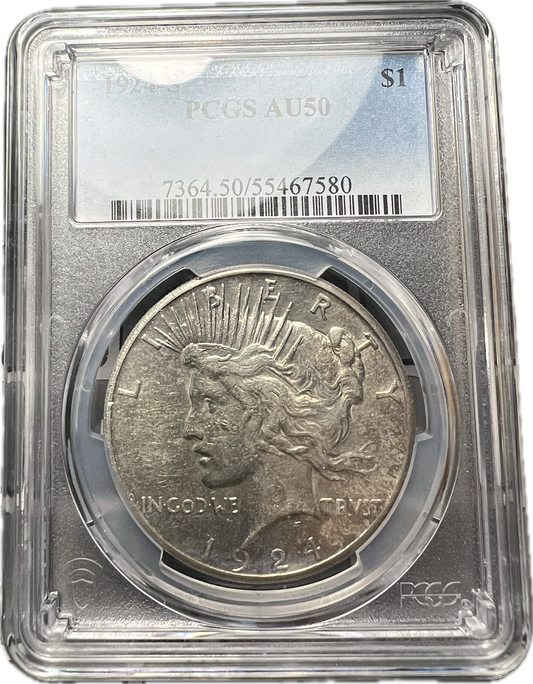 1924-S $1 Peace Dollar PCGS AU50