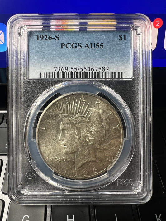 1926-S $1 Peace Dollar PCGS AU55
