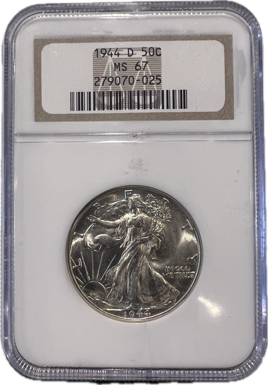 1944-D 50C Walking Liberty NGC MS67