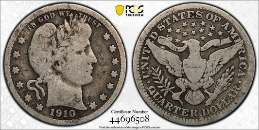 1910 25C Barber Quarter PCGS G06