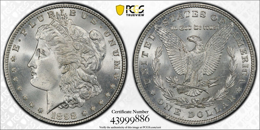 1898 $1 Morgan Dollar PCGS MS66