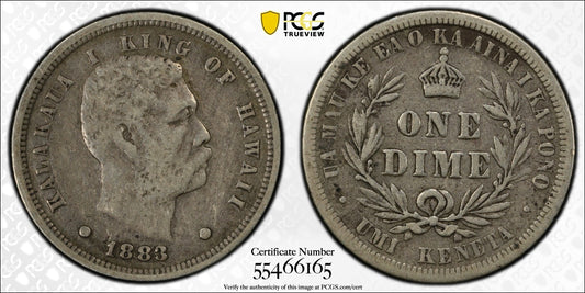 1883 10C Hawaii PCGS F15