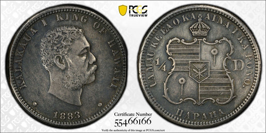 1883 25C Hawaii PCGS Genuine Ege Damage-AU Detail